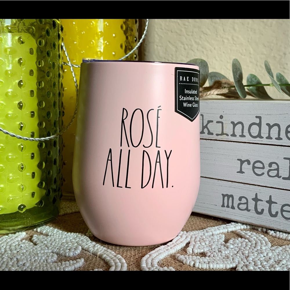 NWT Rae Dunn ‘Rosé All Day’ Wine Glass
